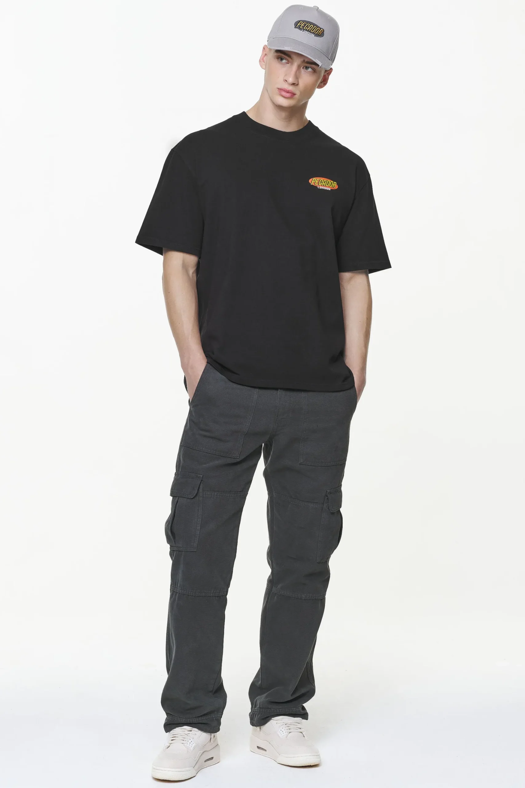 Pegador Tees|Docks Oversized Tee Vintage Washed Onyx Black