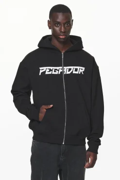 Pegador Hoodies|Zip Hoodies|Donora Oversized Sweat Jacket Black