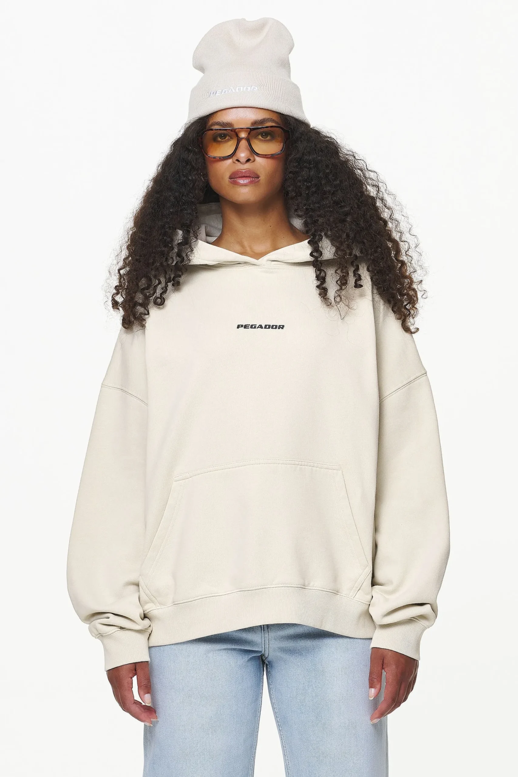 Pegador Hoodies|Dorothy Oversized Hoodie Vintage Washed Bone White