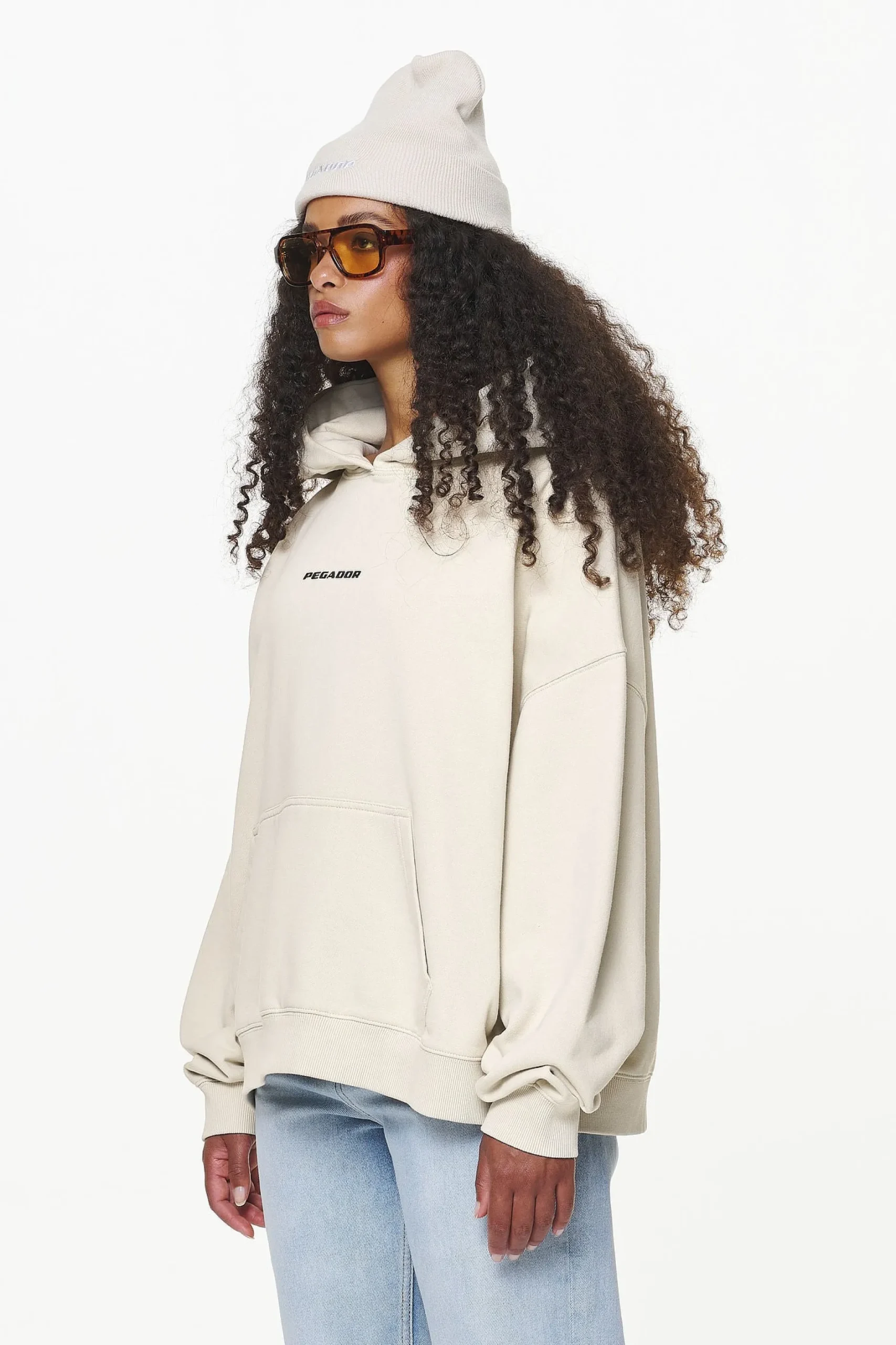 Pegador Hoodies|Dorothy Oversized Hoodie Vintage Washed Bone White