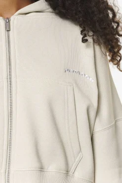 Pegador Hoodies|Zip Hoodies|Dorset Cropped Zip Hoodie Vintage Washed Bone White
