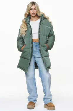 Pegador Jackets|Downing Crushed Oversized Puffer Coat Garden Green