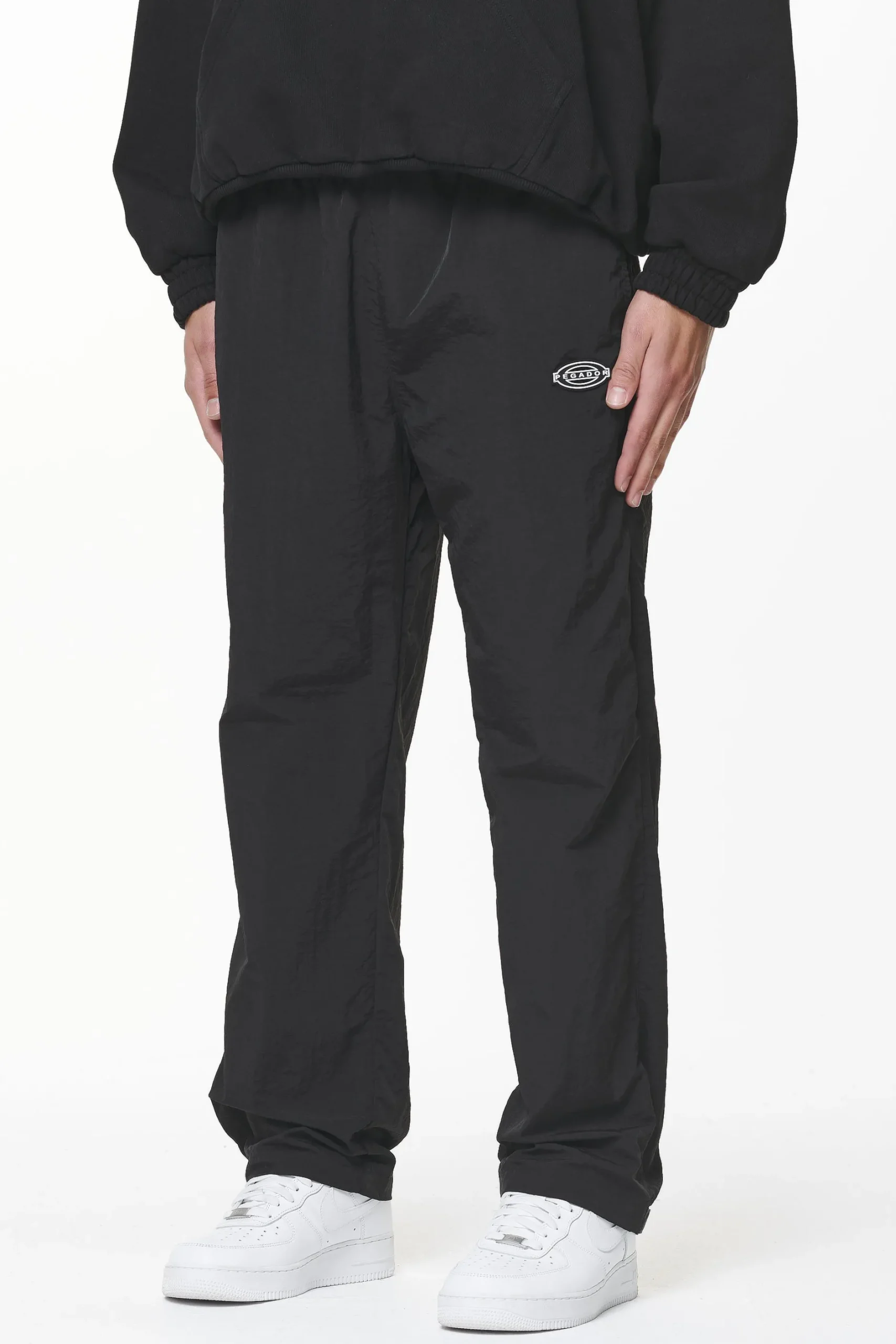 Pegador Pants & Joggers|Drewo Wide Track Pants Onyx Black