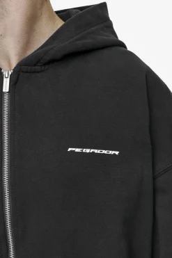 Pegador Hoodies|Zip Hoodies|Dubose Oversized Sweat Jacket Vintage Black