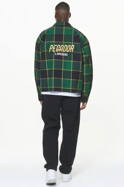 Pegador Flannels|Eastfield Flannel Shirt Washed British Green Onyx Black