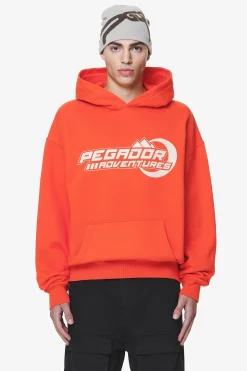 Pegador Hoodies|Eazor Oversized Hoodie Washed Signal Red