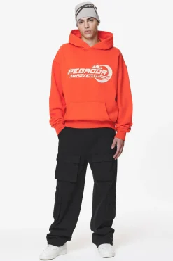 Pegador Hoodies|Eazor Oversized Hoodie Washed Signal Red