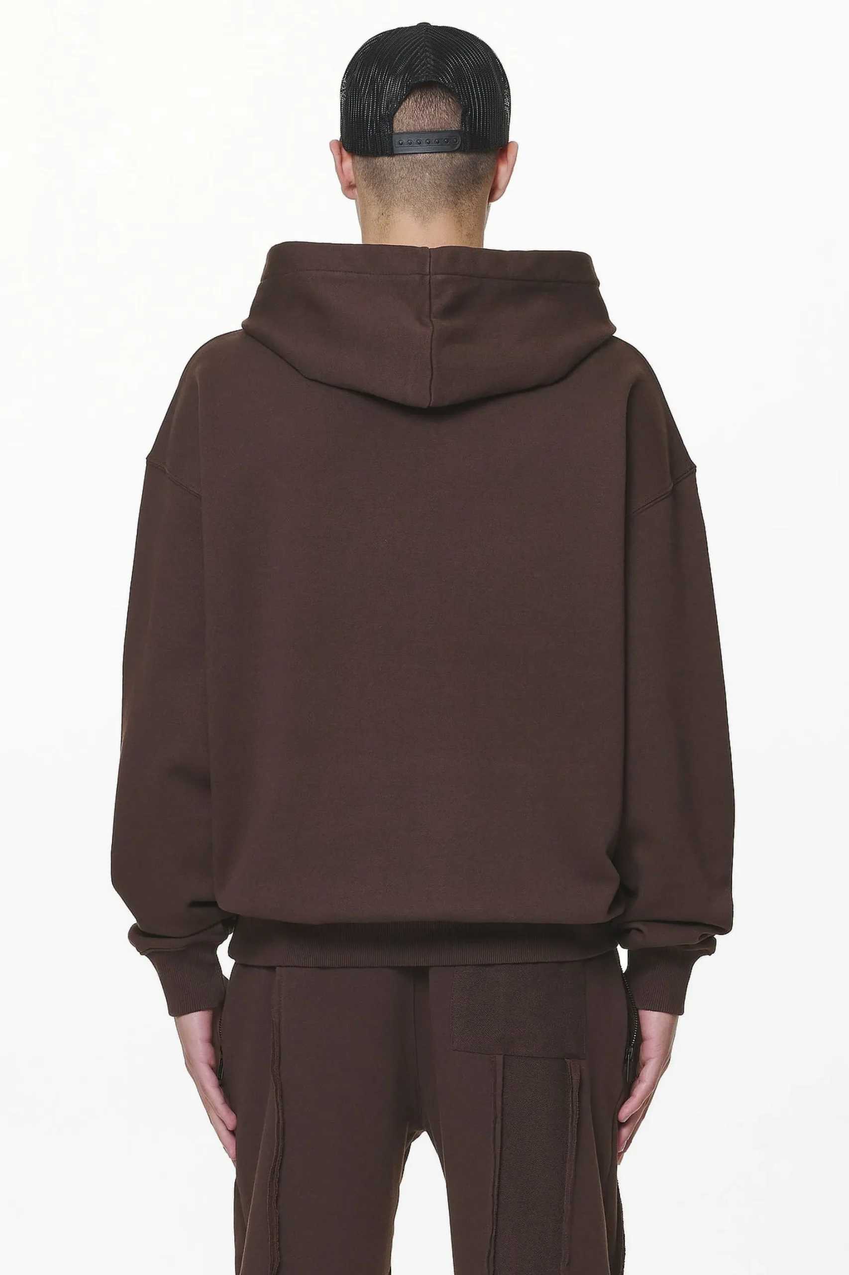 Pegador Hoodies|Eazor Oversized Hoodie Washed Oak Brown