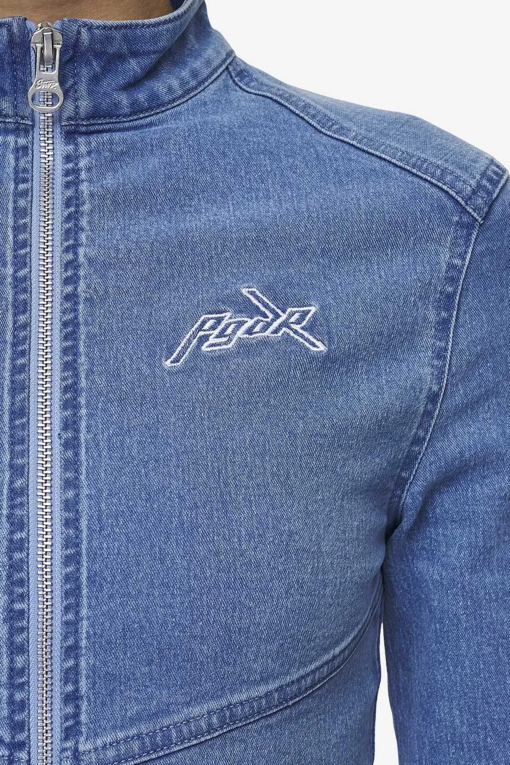 Pegador Tops|Elly Denim Biker Jacket Washed Blue