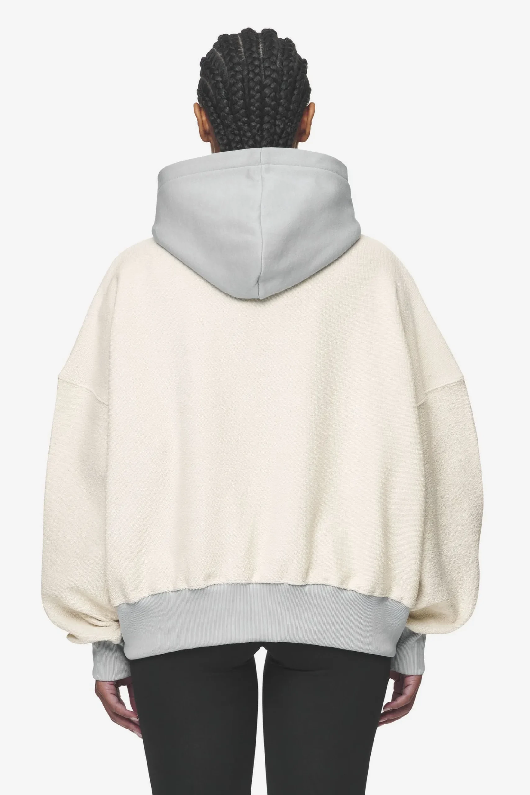 Pegador Hoodies|Estela Inside-Out Oversized Hoodie Coast Sand Sky Grey