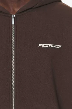 Pegador Hoodies|Zip Hoodies|Fenton Oversized Sweat Jacket Washed Oak Brown