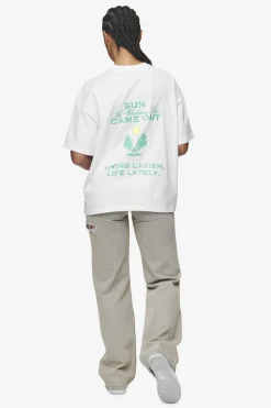 Pegador Tees|Flora Heavy Oversized Tee White