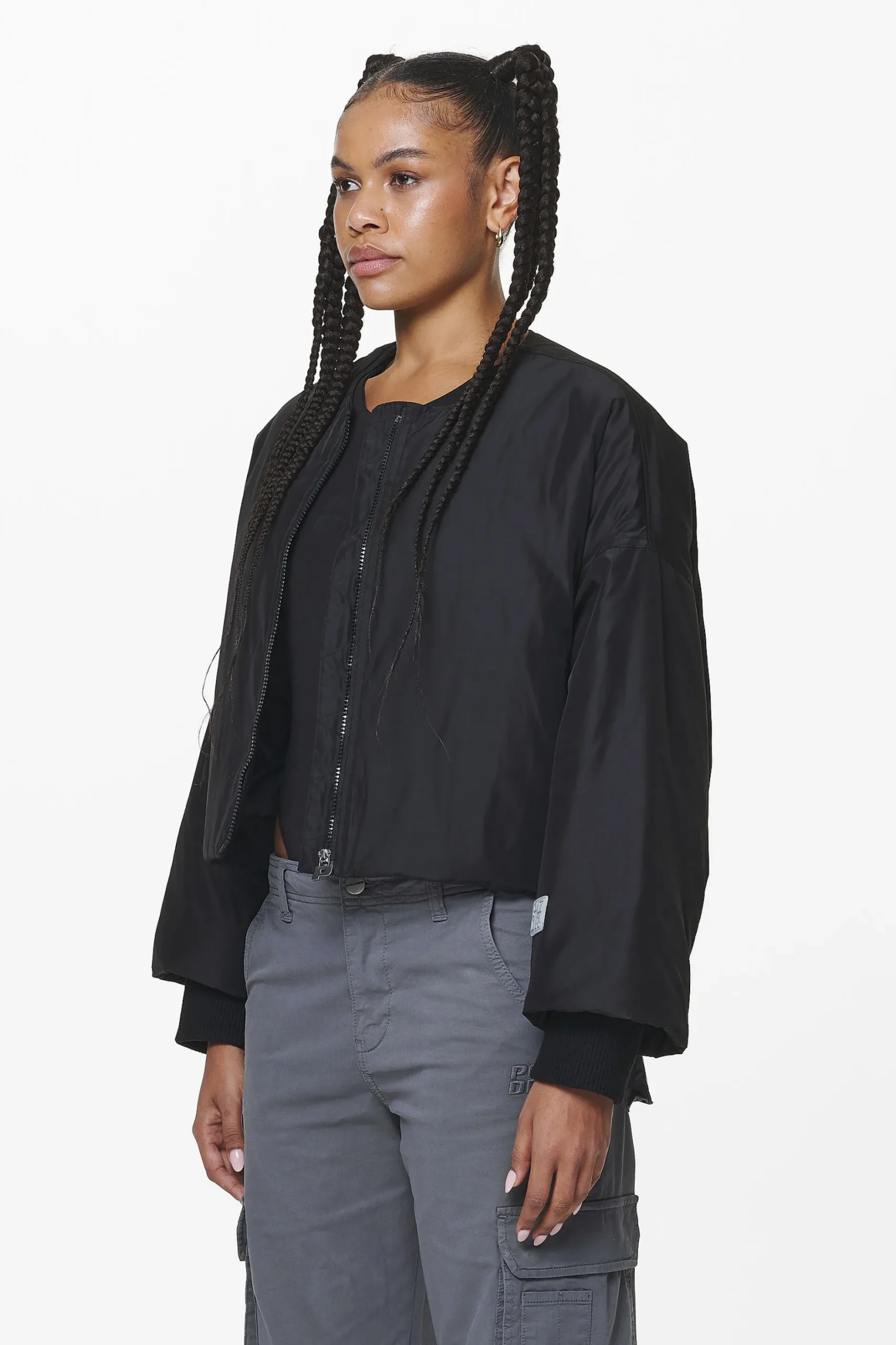 Pegador Jackets|Floro Volume Puffer Bomber Jacket Black