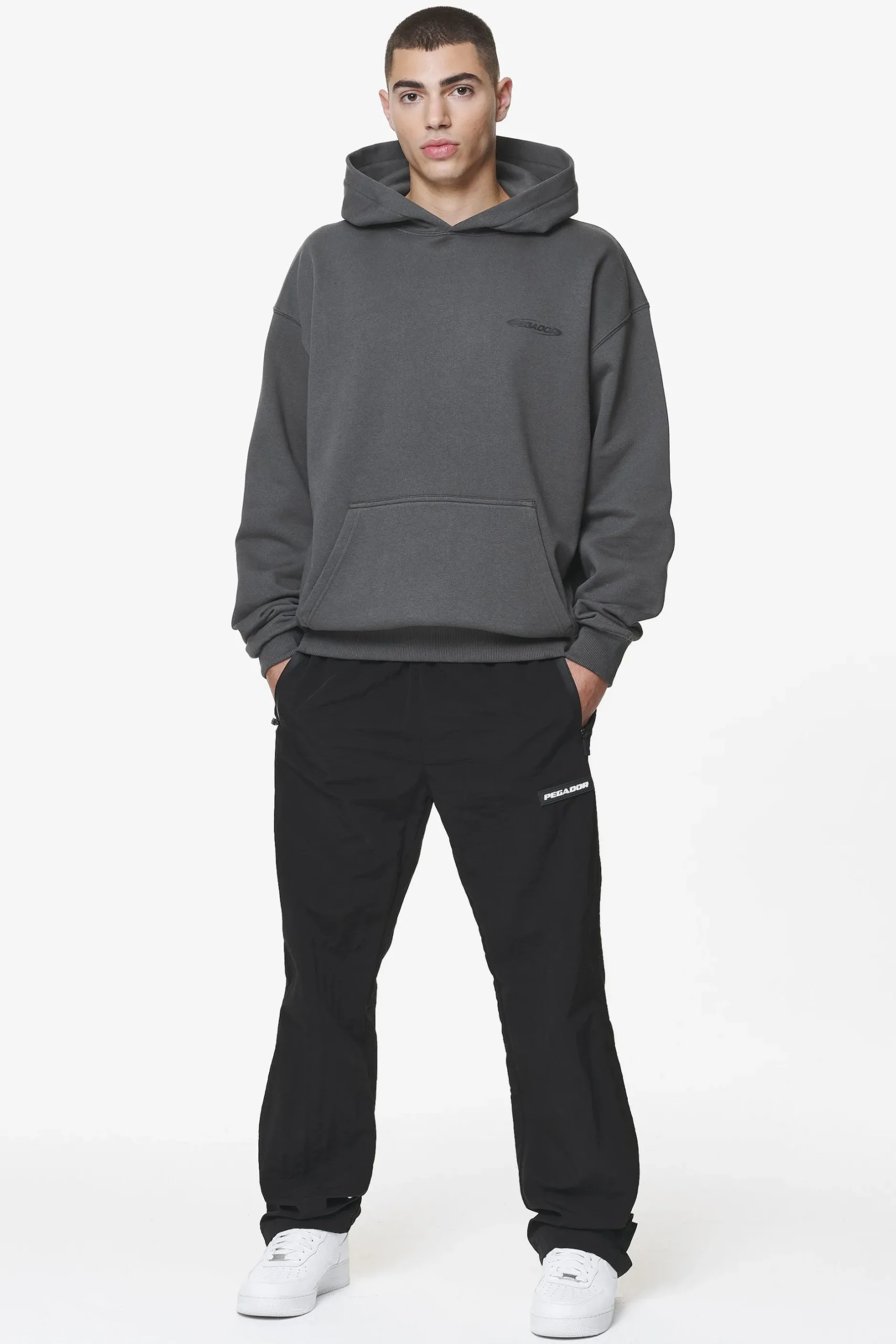 Pegador Hoodies|Furber Oversized Hoodie Washed Volcano Grey