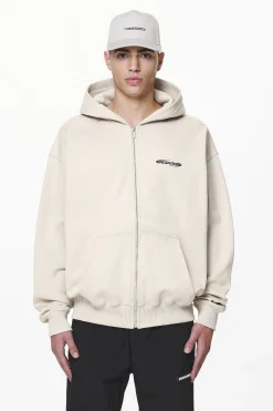Pegador Hoodies|Zip Hoodies|Furber Oversized Sweat Jacket Washed Dust Cream
