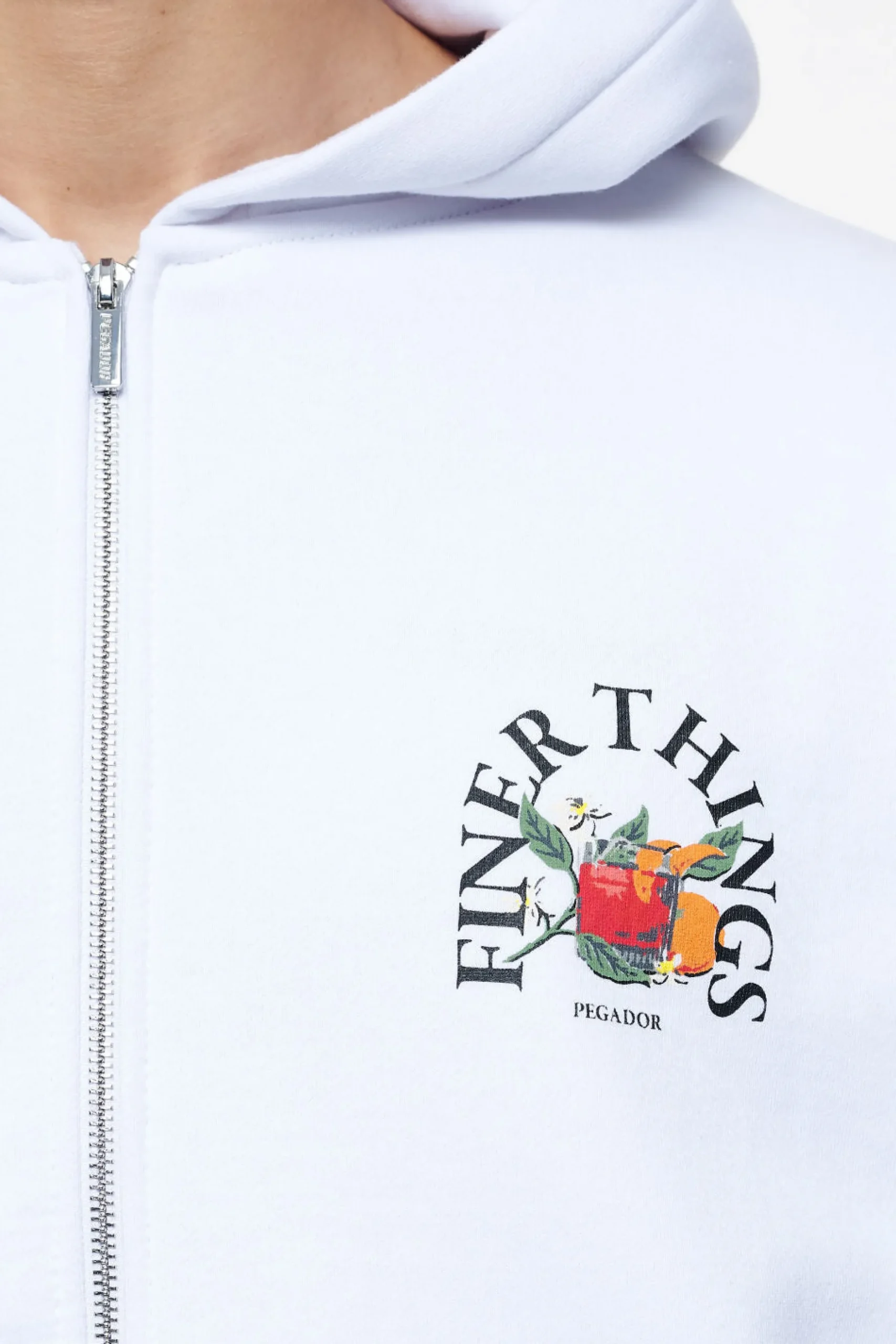 Pegador Hoodies|Zip Hoodies|Goldlight Oversized Sweat Jacket White