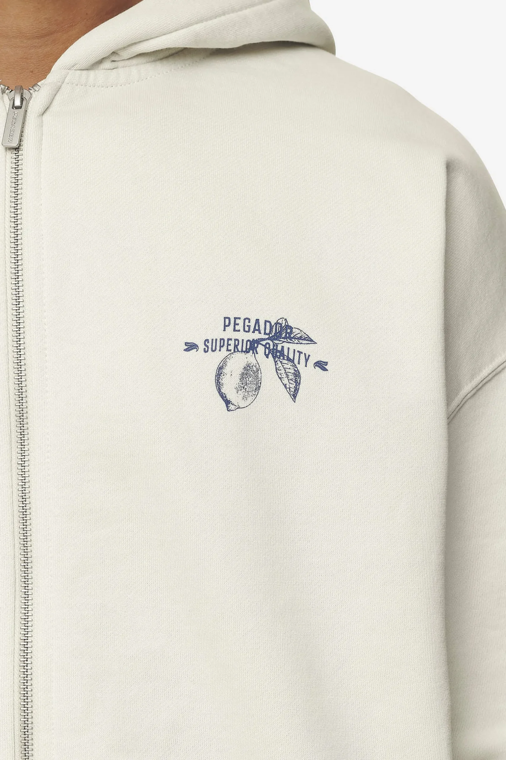 Pegador Hoodies|Zip Hoodies|Goret Oversized Sweat Jacket Washed Salty Cream