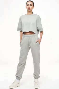 Pegador Pants|Grace High Waisted Sweat Pants Vintage Washed Quiet Gray