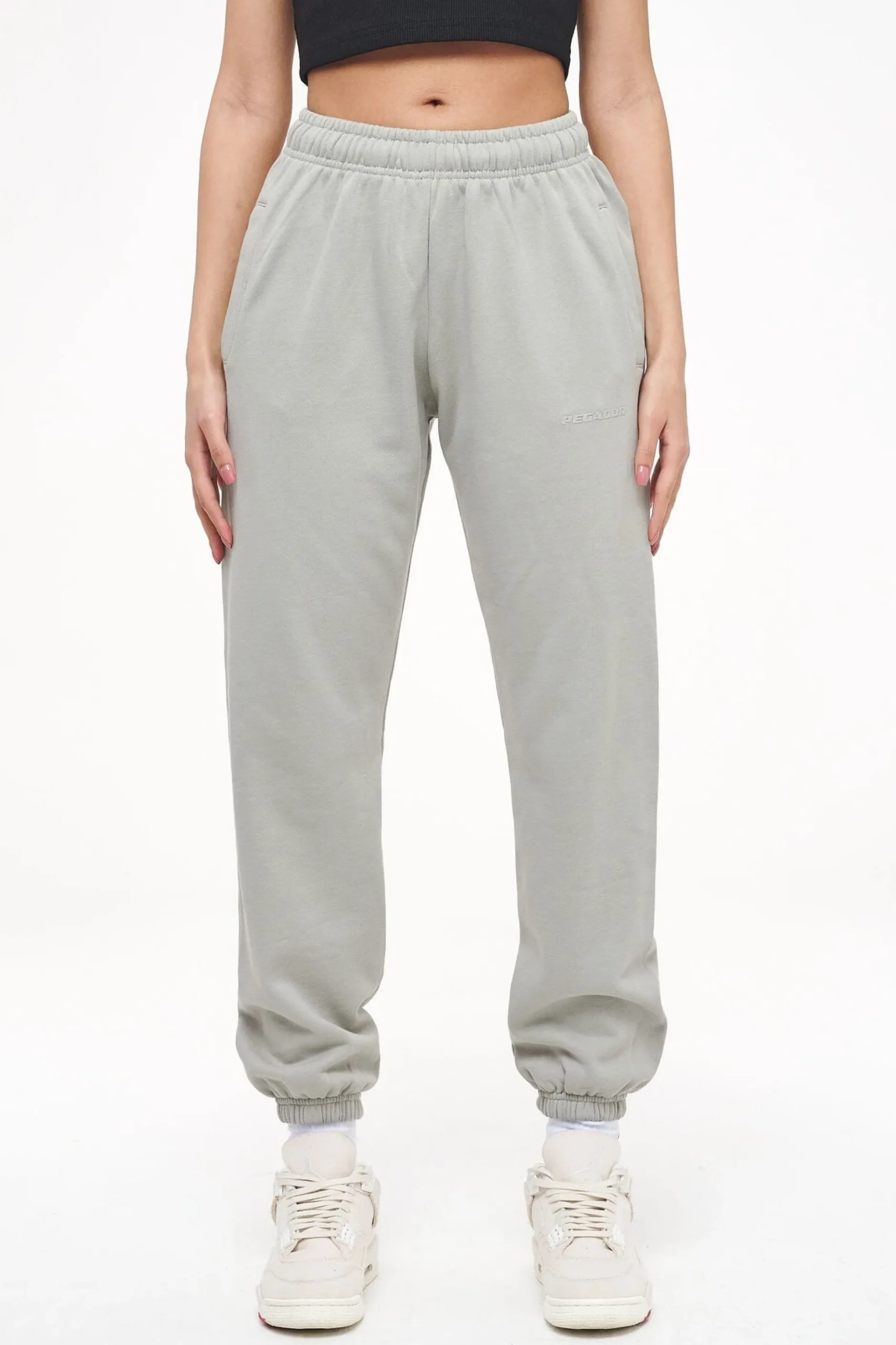 Pegador Pants|Grace High Waisted Sweat Pants Vintage Washed Quiet Gray