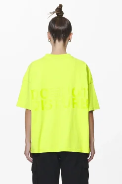 Pegador Tees|Groven Heavy Oversized Tee Washed Lime Yellow