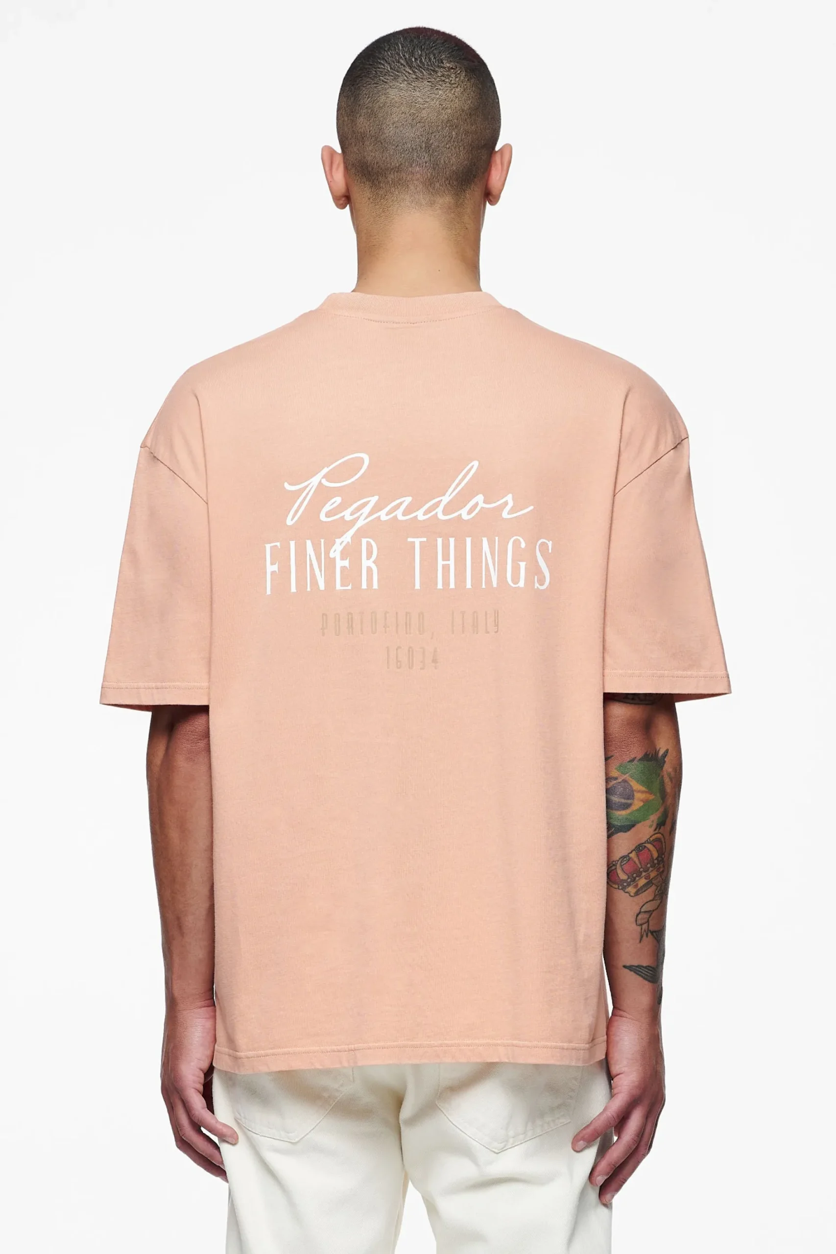 Pegador Tees|Heddon Oversized Tee Vintage Washed Tuscan Rose