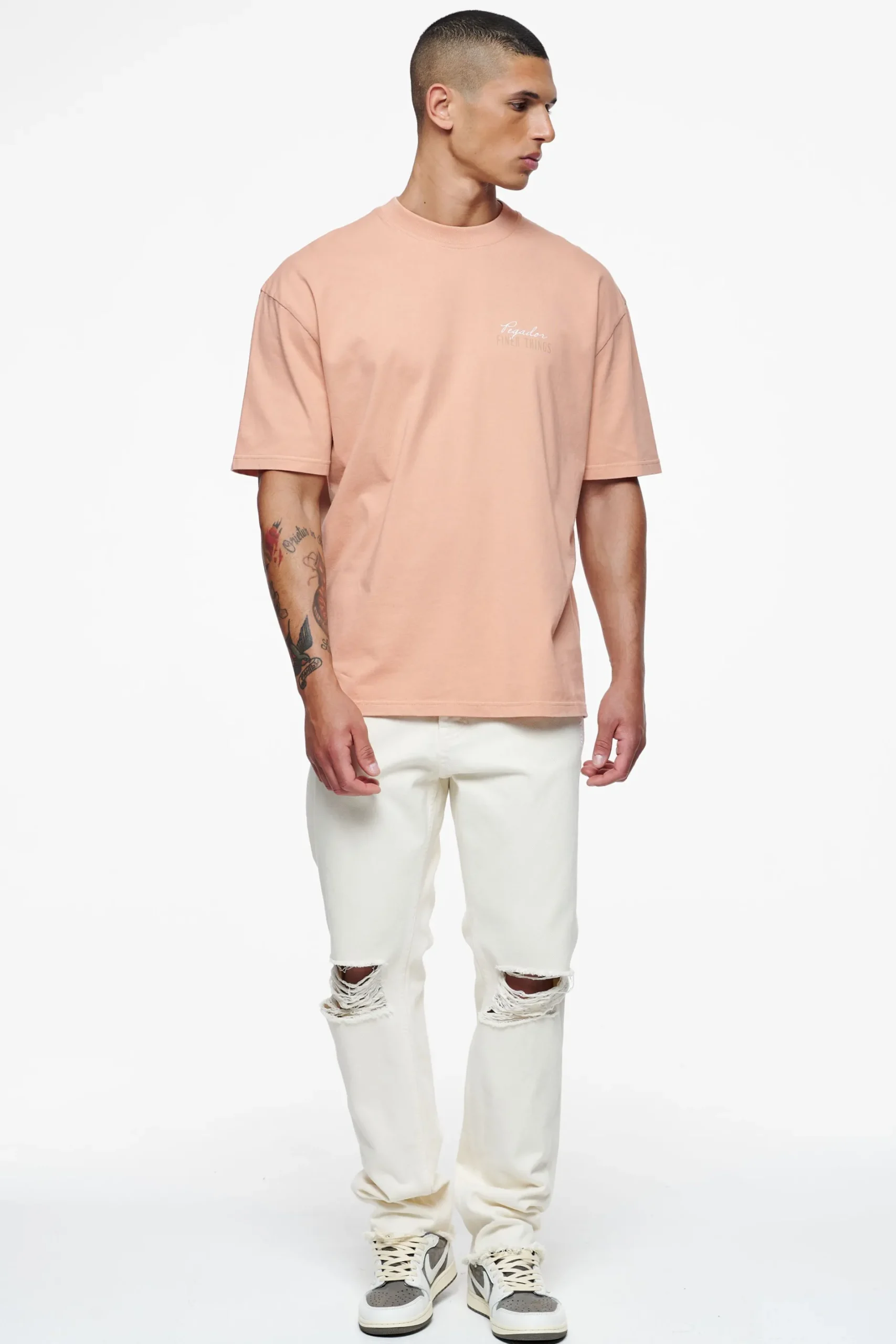 Pegador Tees|Heddon Oversized Tee Vintage Washed Tuscan Rose