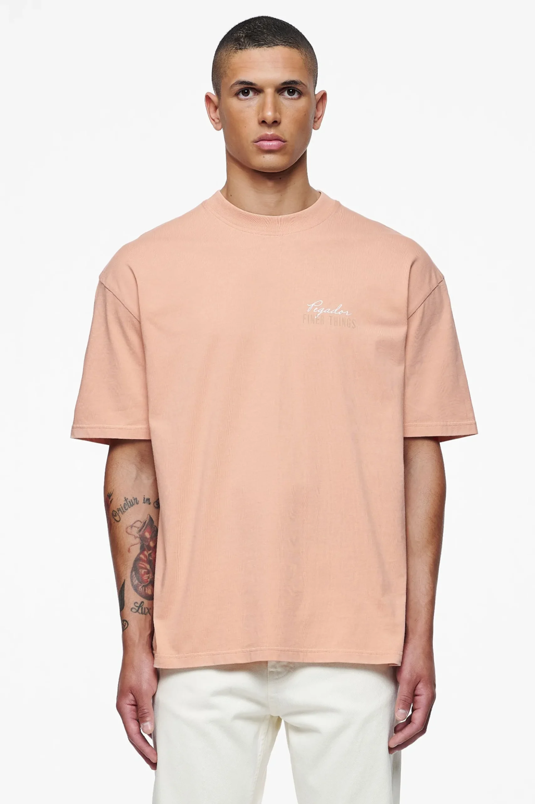 Pegador Tees|Heddon Oversized Tee Vintage Washed Tuscan Rose