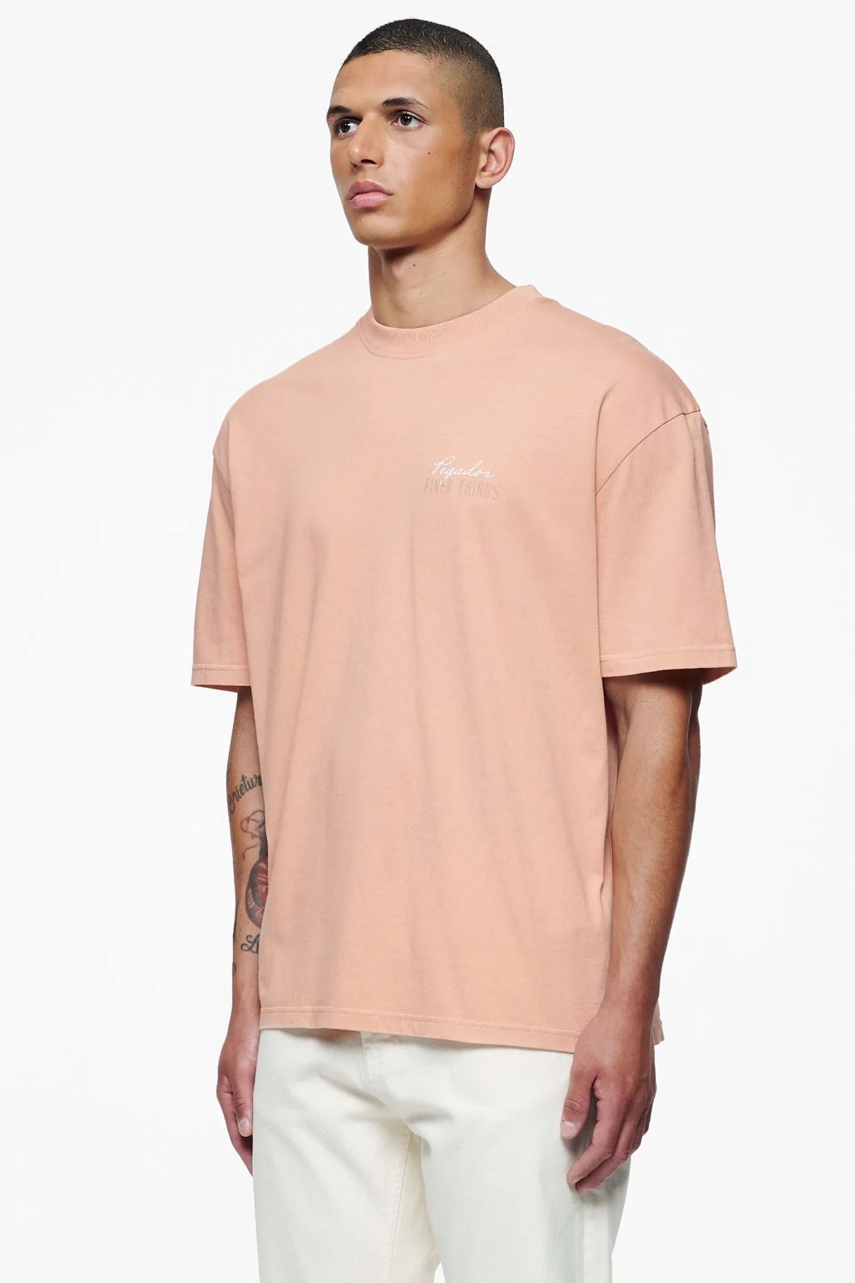 Pegador Tees|Heddon Oversized Tee Vintage Washed Tuscan Rose