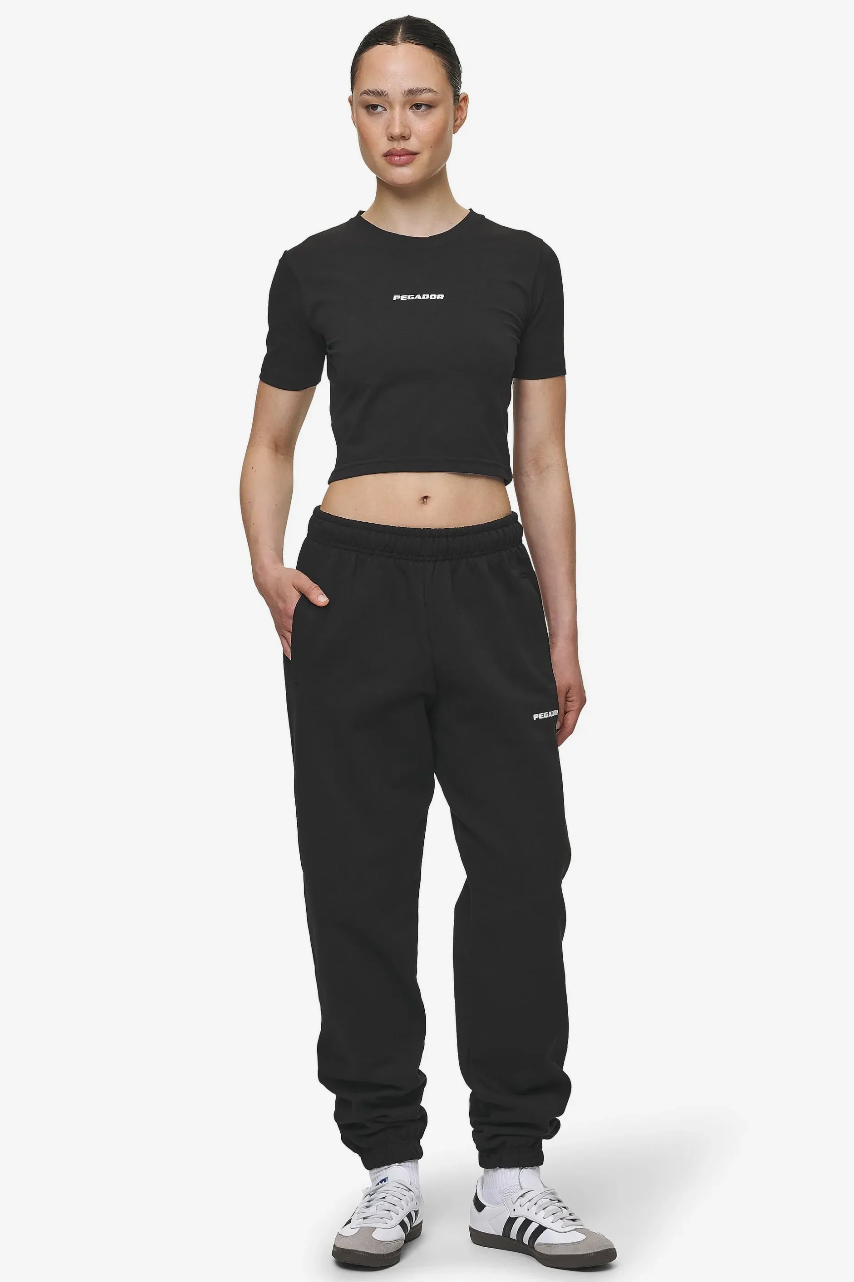 Pegador Tees|Ines Cropped Baby Tee White Gum Black