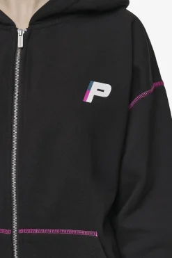 Pegador Hoodies|Zip Hoodies|Jenna Oversized Sweat Jacket Washed Black