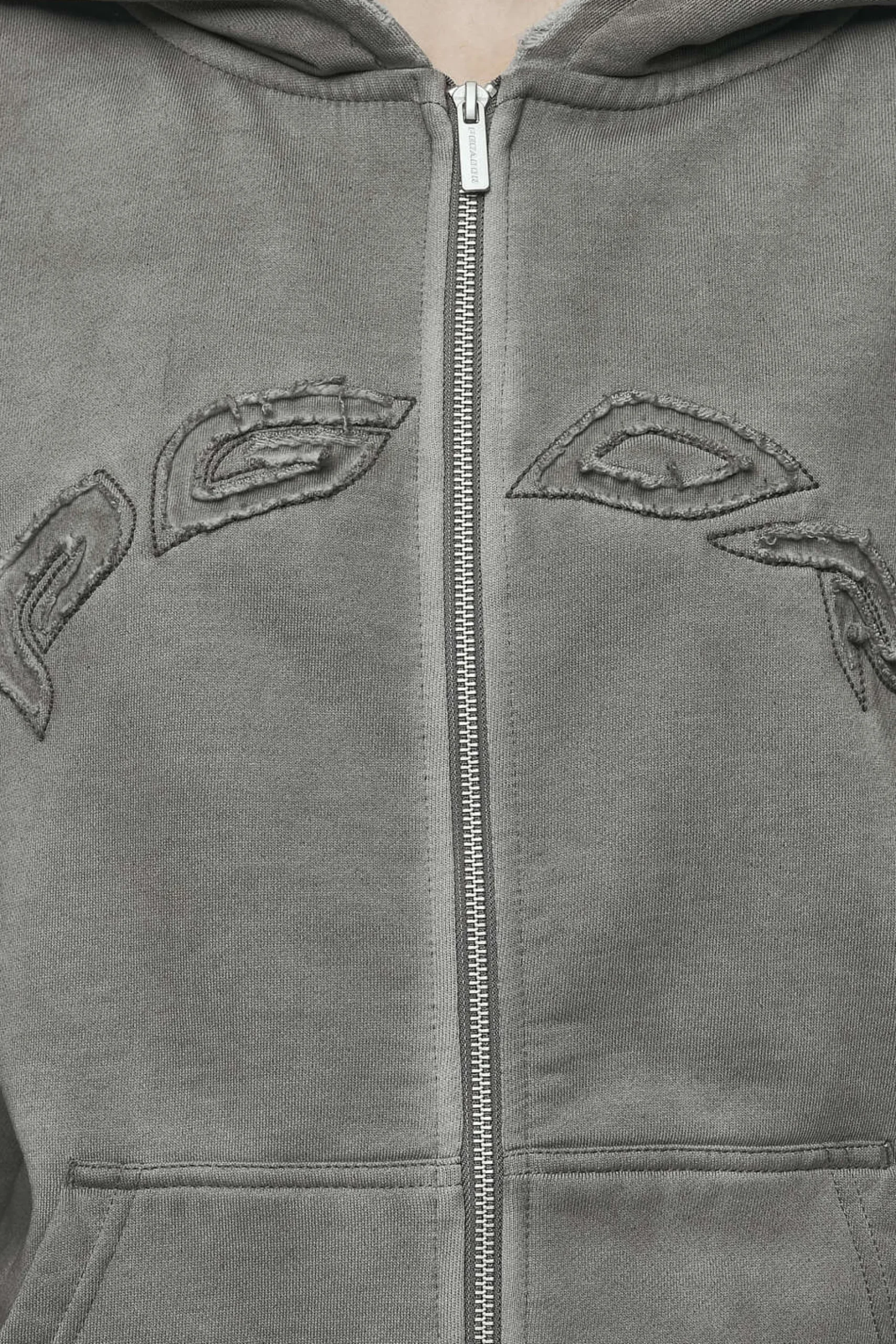 Pegador Hoodies|Zip Hoodies|Julia Oversized Sweat Jacket Oil Dyed Deep Grey