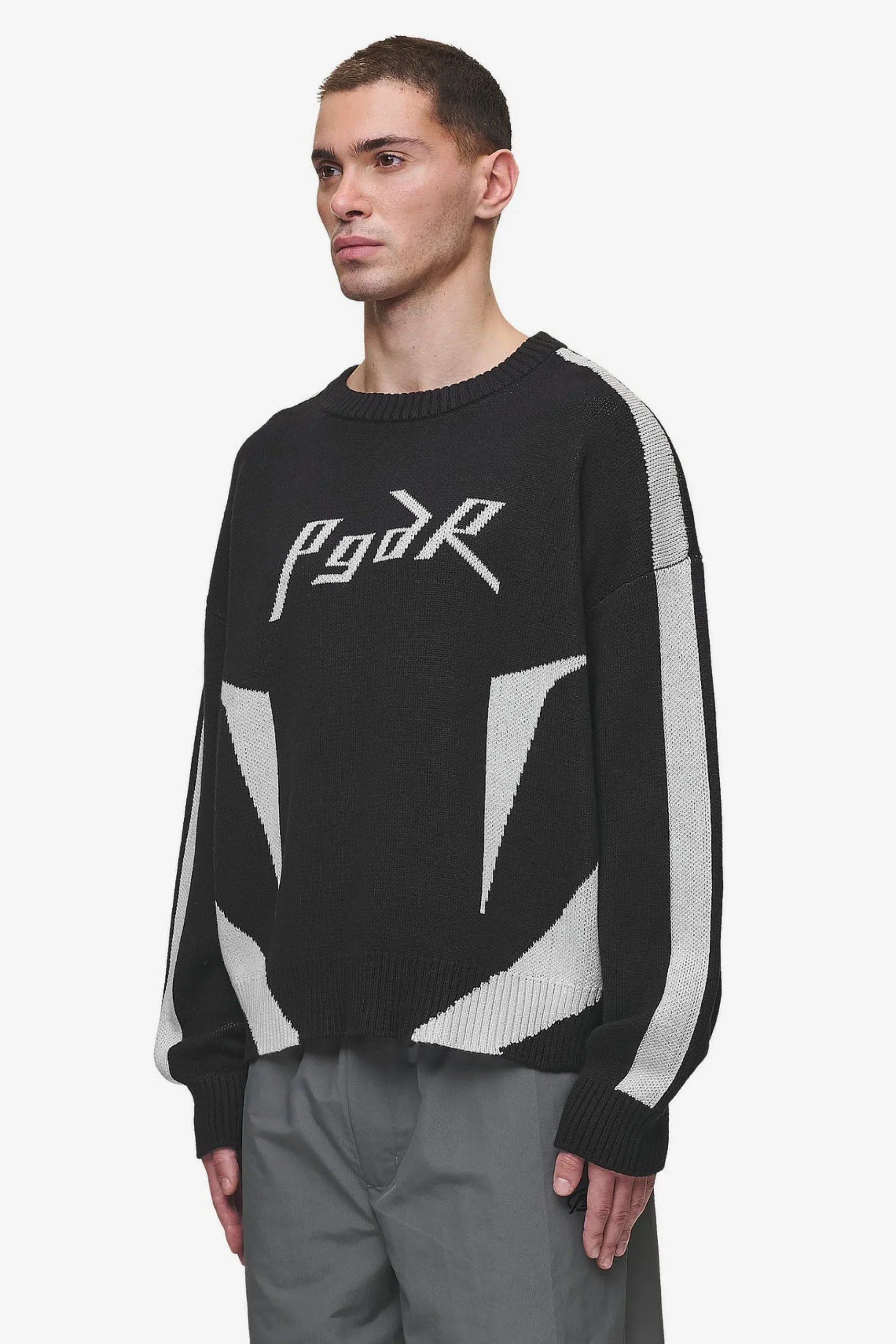 Pegador Sweaters|Knitwear|Kazan Boxy Knit Sweater Black Light Grey