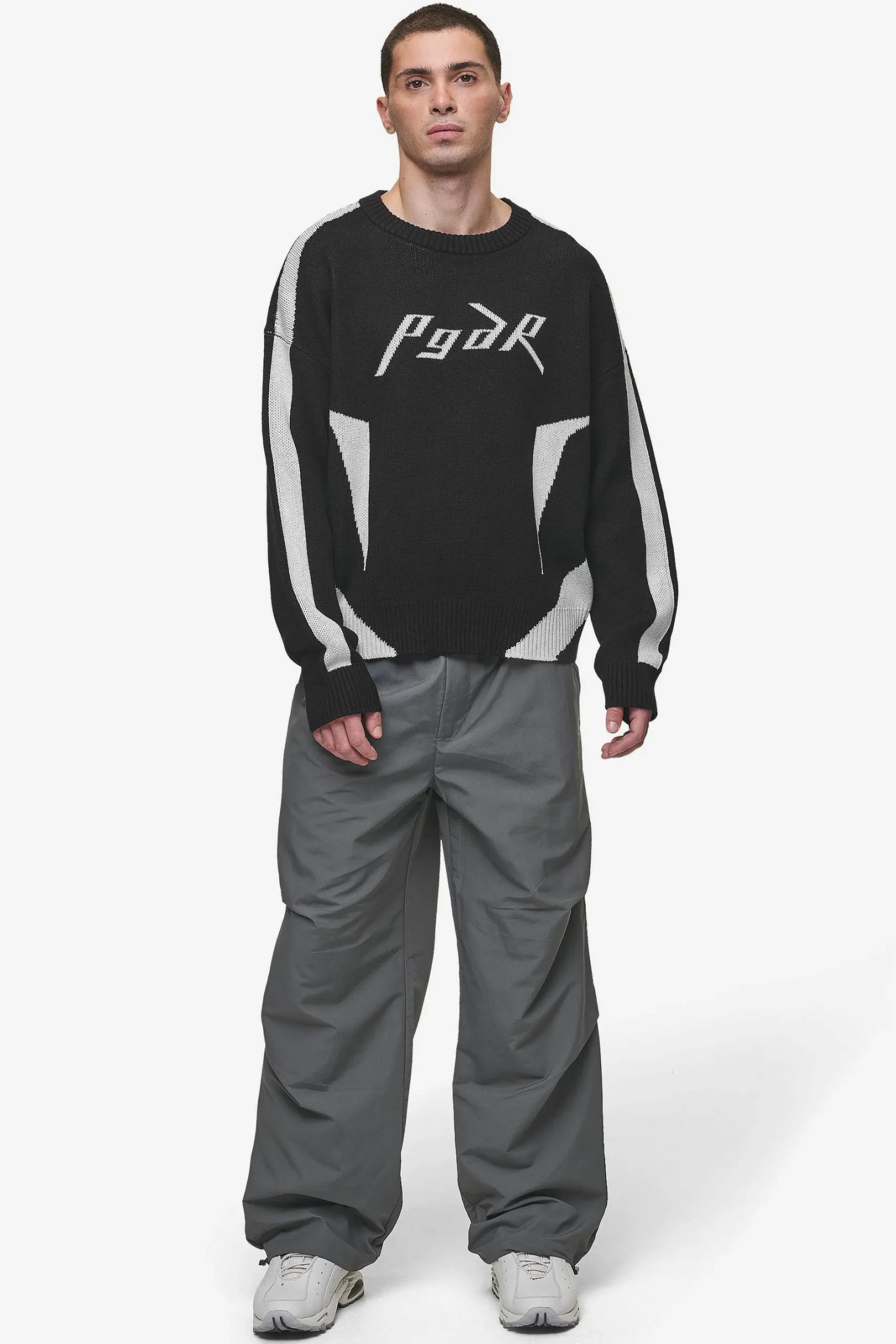 Pegador Sweaters|Knitwear|Kazan Boxy Knit Sweater Black Light Grey