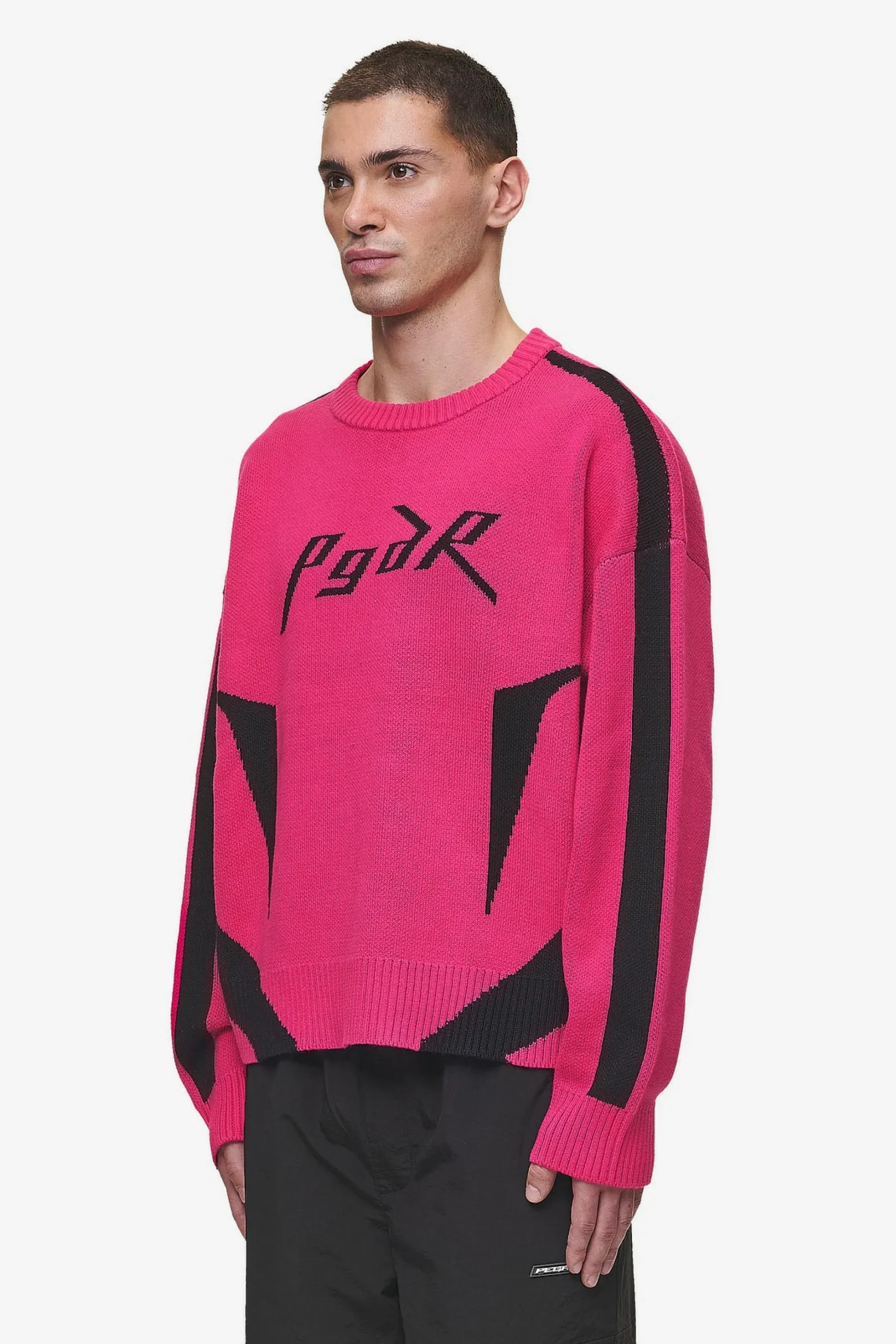Pegador Sweaters|Knitwear|Kazan Boxy Knit Sweater Virtual Pink Black