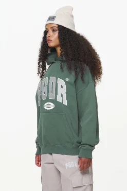 Pegador Hoodies|Keats Logo Oversized Hoodie Vintage Washed Garden Green