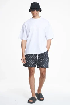 Pegador Swim Shorts|Kermint Monogramm Swim Shorts Black Ink White