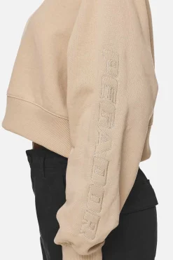 Pegador Sweaters|Kintore Cropped Oversized Raglan Sweater Washed Safari Sand