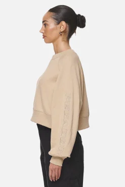 Pegador Sweaters|Kintore Cropped Oversized Raglan Sweater Washed Safari Sand
