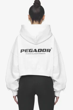 Pegador Hoodies|Zip Hoodies|Lana Logo Cropped Sweat Jacket Black White