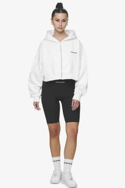 Pegador Hoodies|Zip Hoodies|Lana Logo Cropped Sweat Jacket Black White