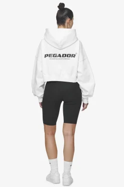Pegador Hoodies|Zip Hoodies|Lana Logo Cropped Sweat Jacket Black White