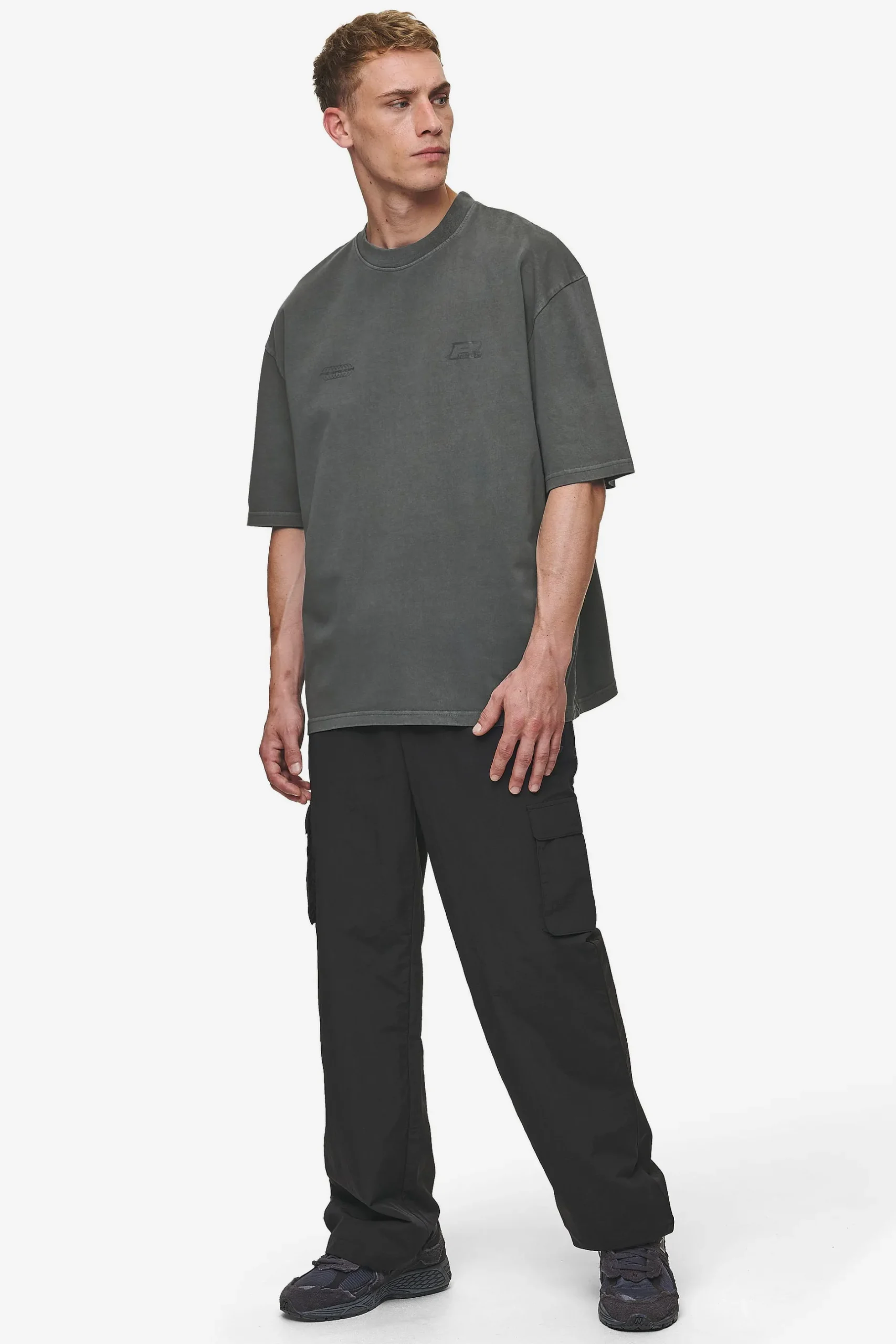 Pegador Tees|Lance Oversized Tee Vintage Anthracite