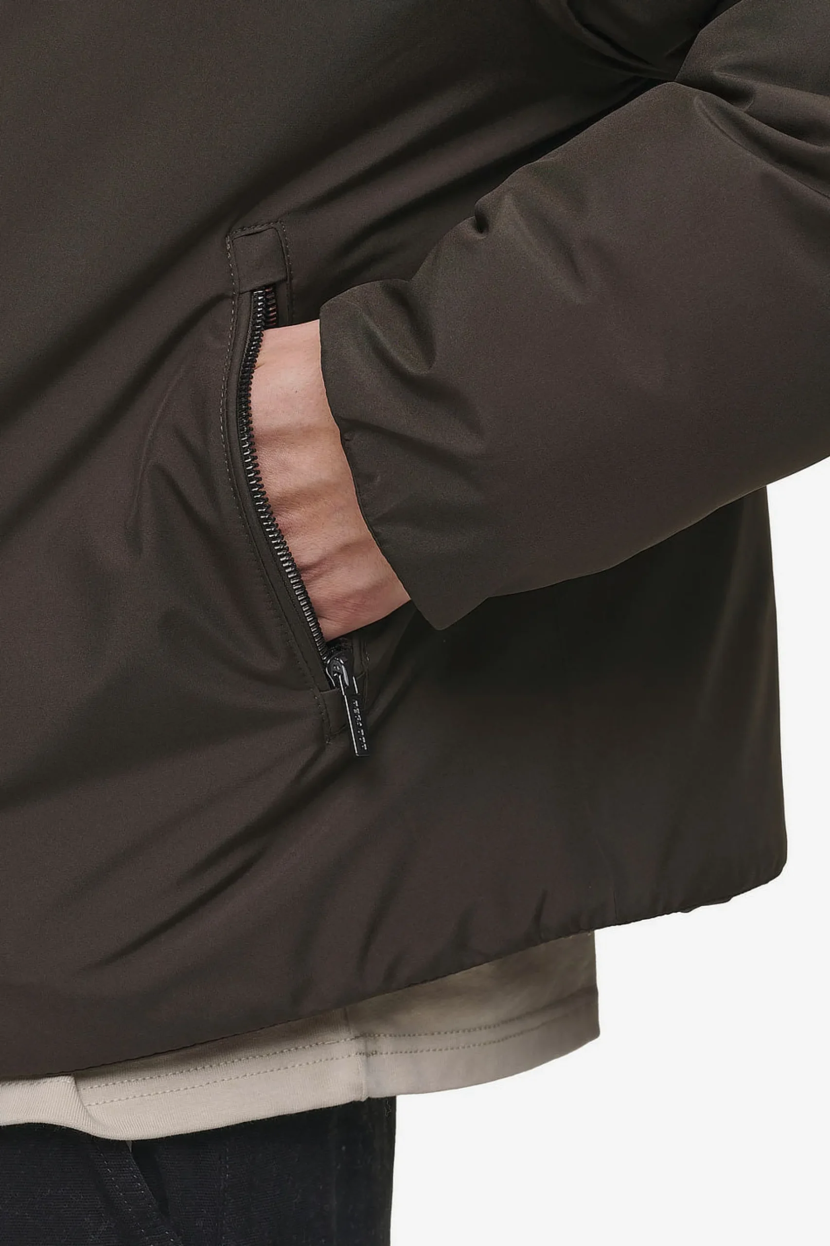 Pegador Jackets|Lavoy Cropped Boxy Puffer Jacket Dark Brown