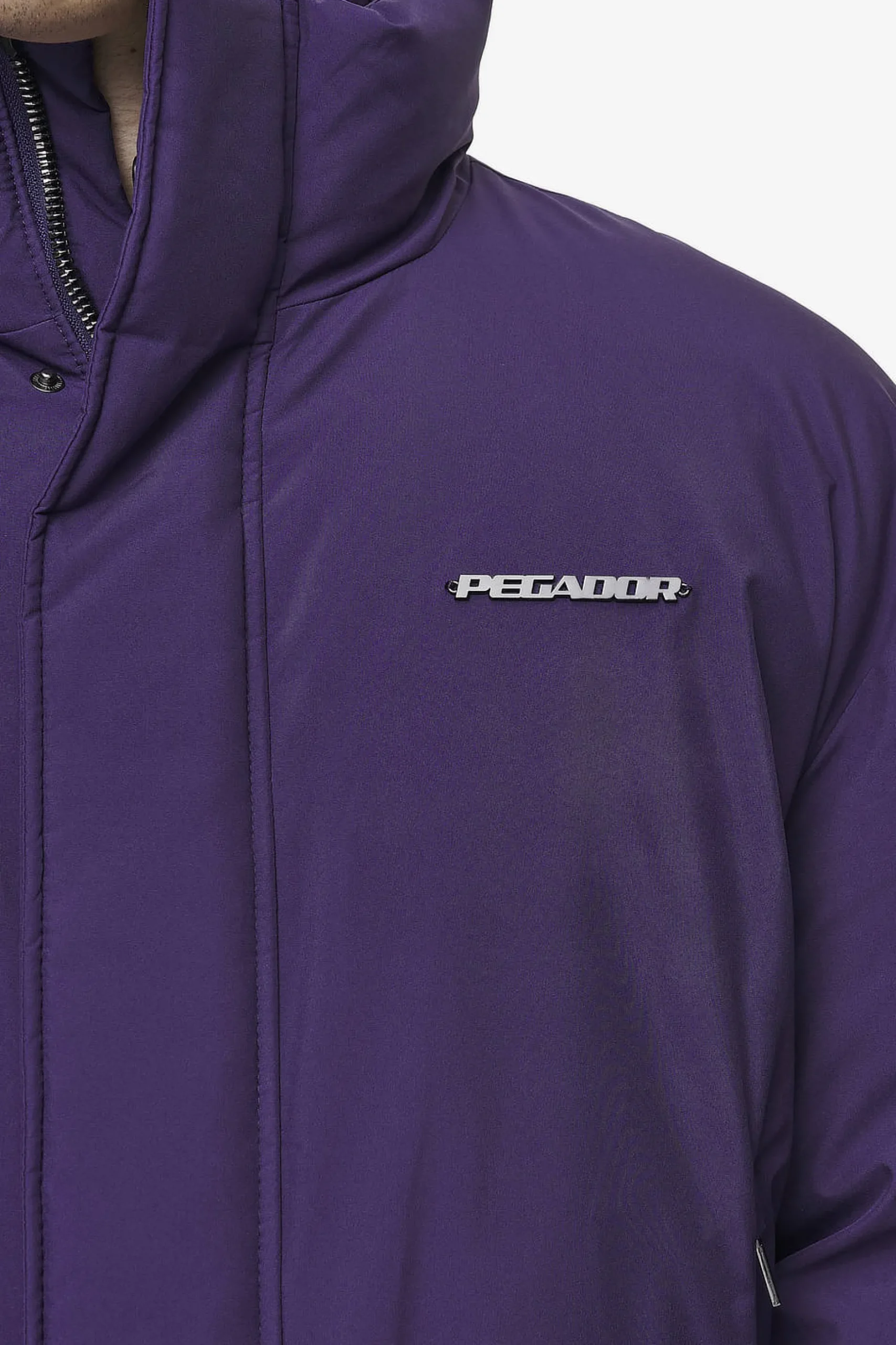 Pegador Jackets|Lavoy Cropped Boxy Puffer Jacket Deep Purple
