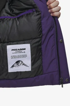Pegador Jackets|Lavoy Cropped Boxy Puffer Jacket Deep Purple