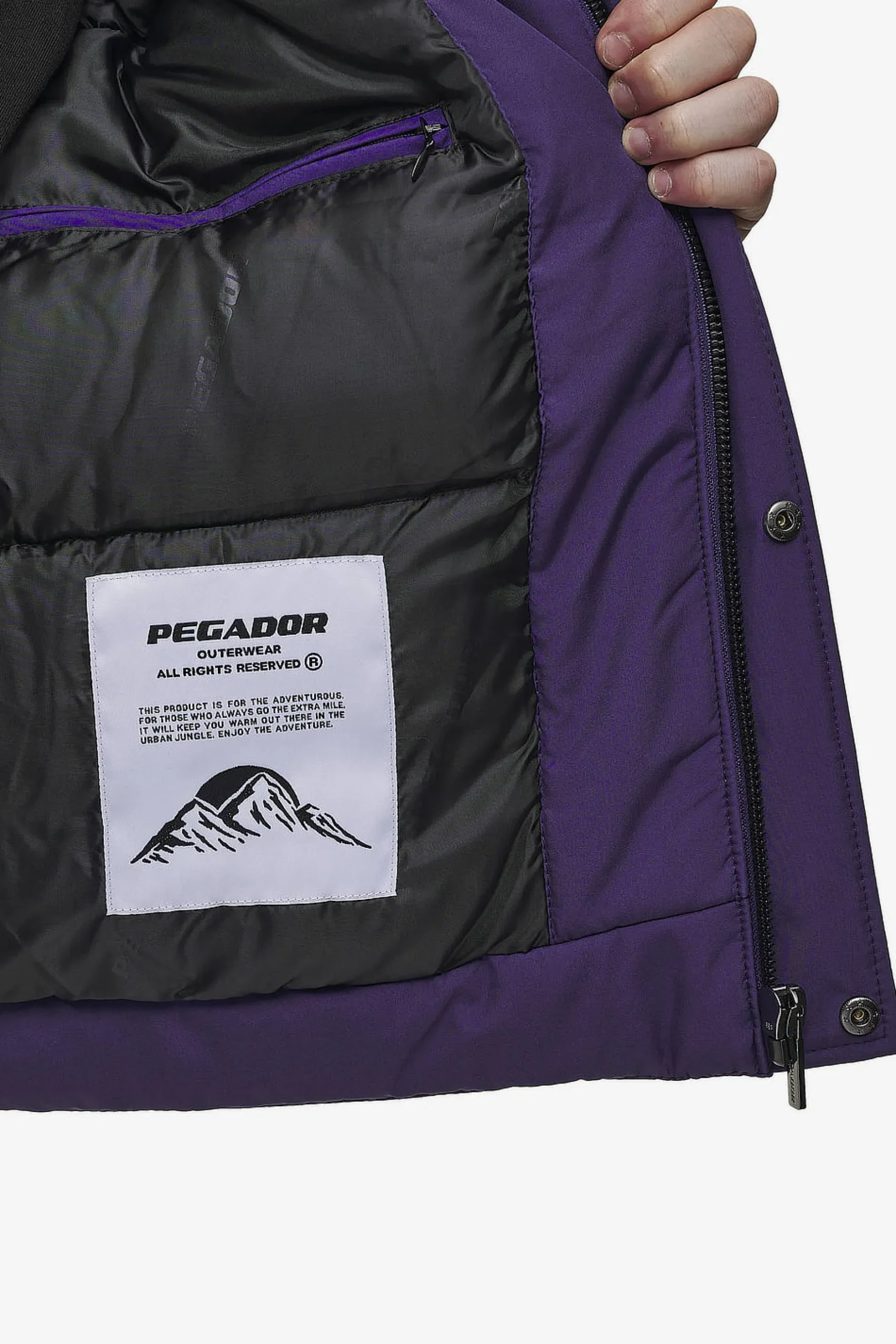 Pegador Jackets|Lavoy Cropped Boxy Puffer Jacket Deep Purple
