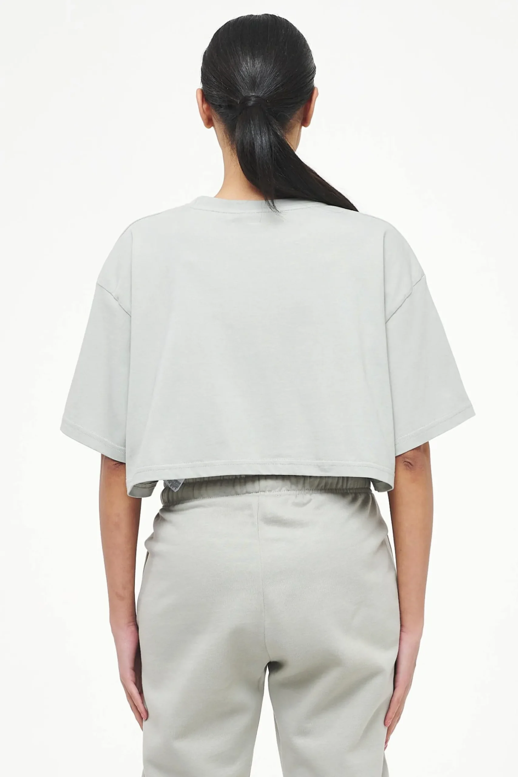 Pegador Tees|Layla Oversized Cropped Tee Vintage Washed Quiet Gray Gum