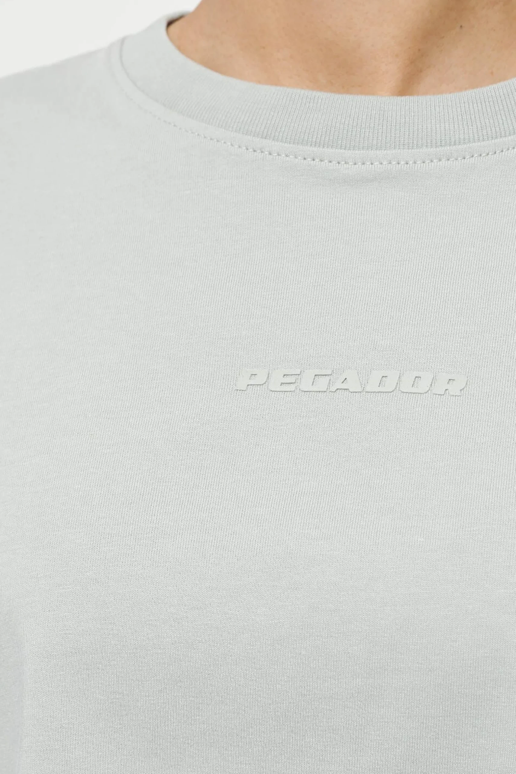 Pegador Tees|Layla Oversized Cropped Tee Vintage Washed Quiet Gray Gum