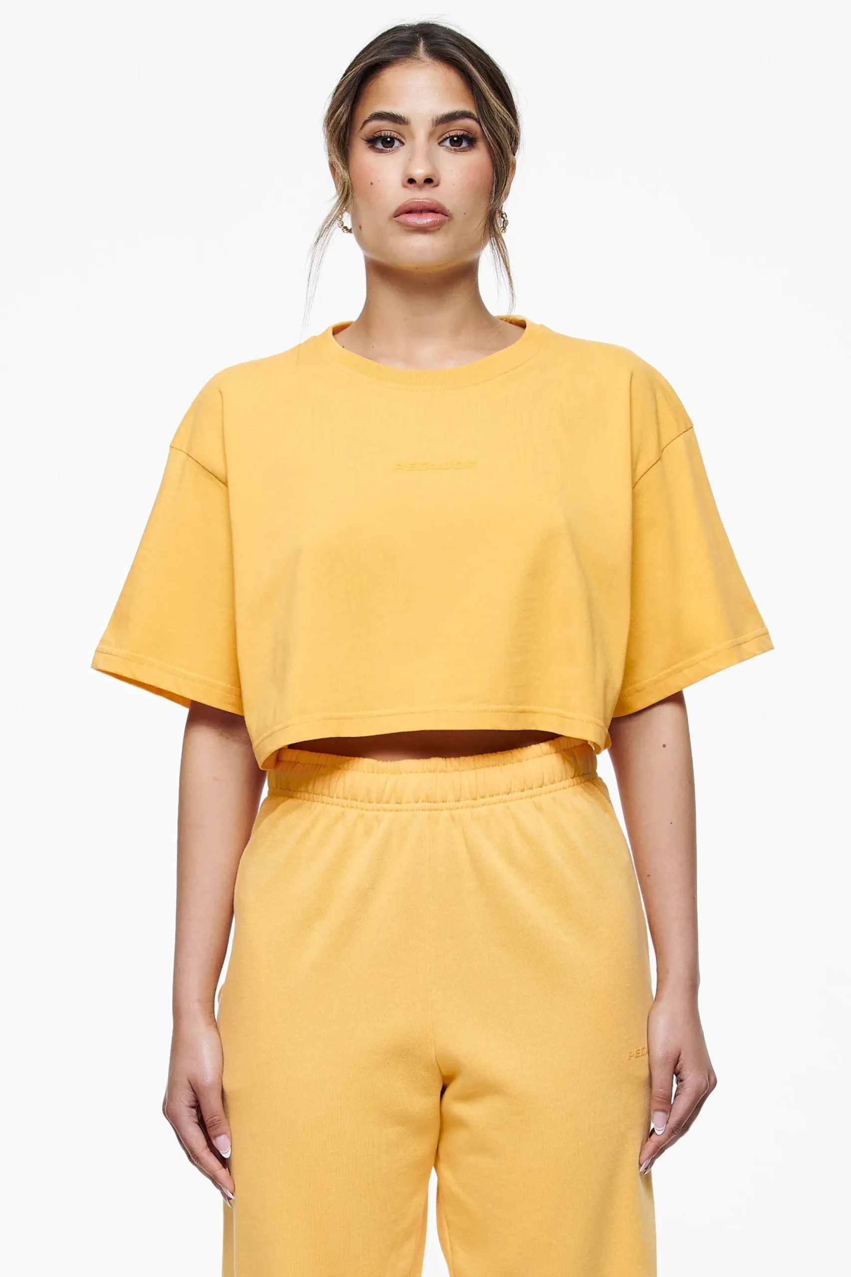 Pegador Tees|Layla Oversized Cropped Tee Vintage Washed Golden Sun Gum