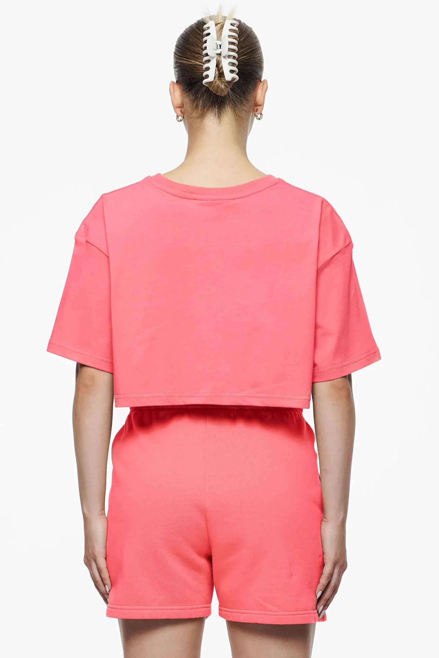 Pegador Tees|Layla Oversized Cropped Tee Vintage Washed Strawberry Gum
